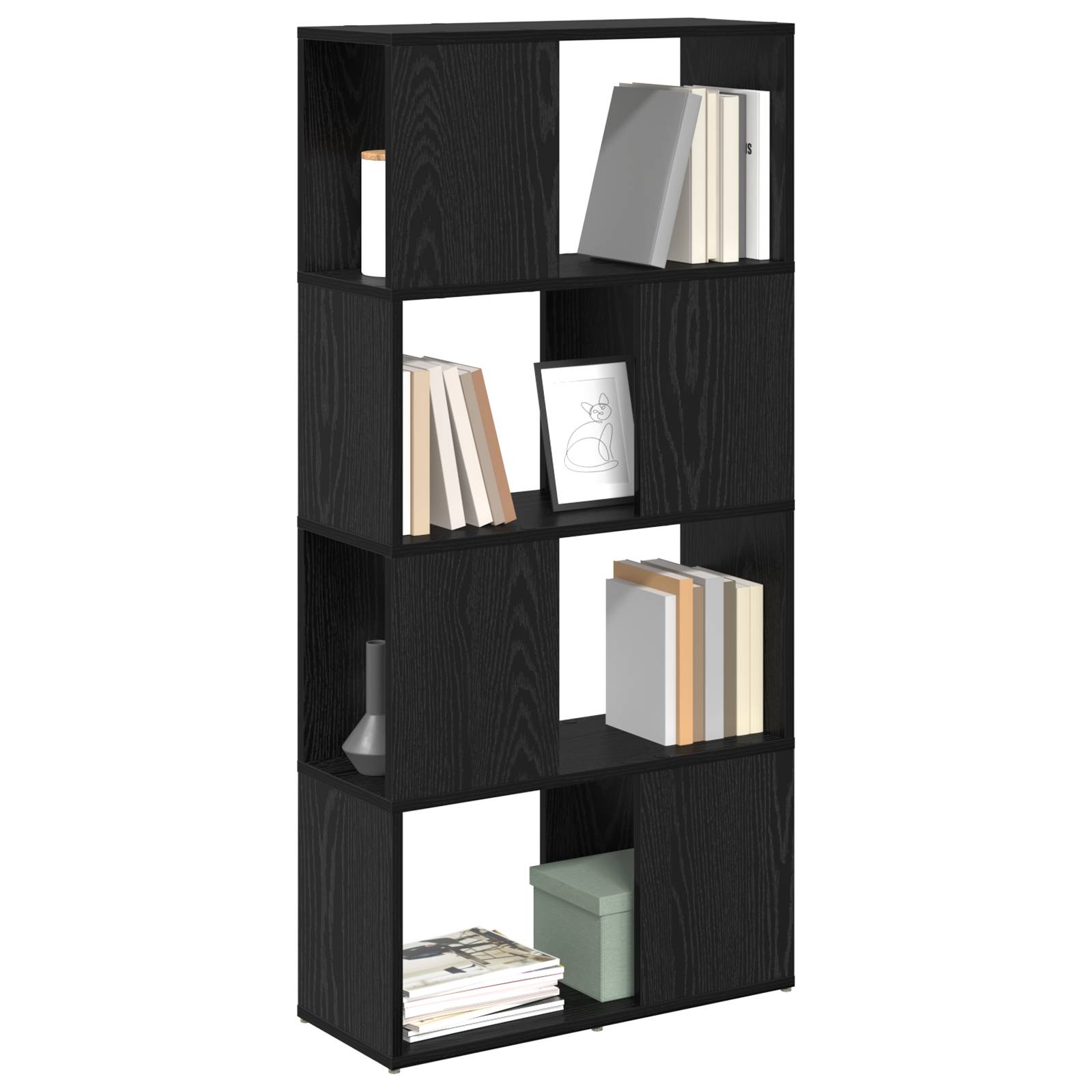 vidaXL Regal Schwarze Eiche Holzwerkstoff 60 x 24 x 124 cm