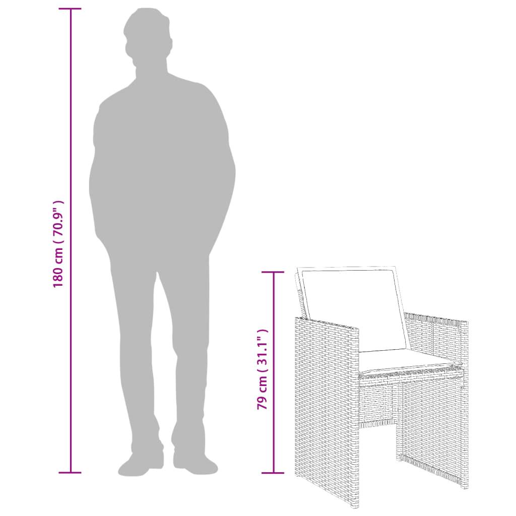 vidaXL Gartenstühle mit Kissen 4 Stk. Beige Poly Rattan