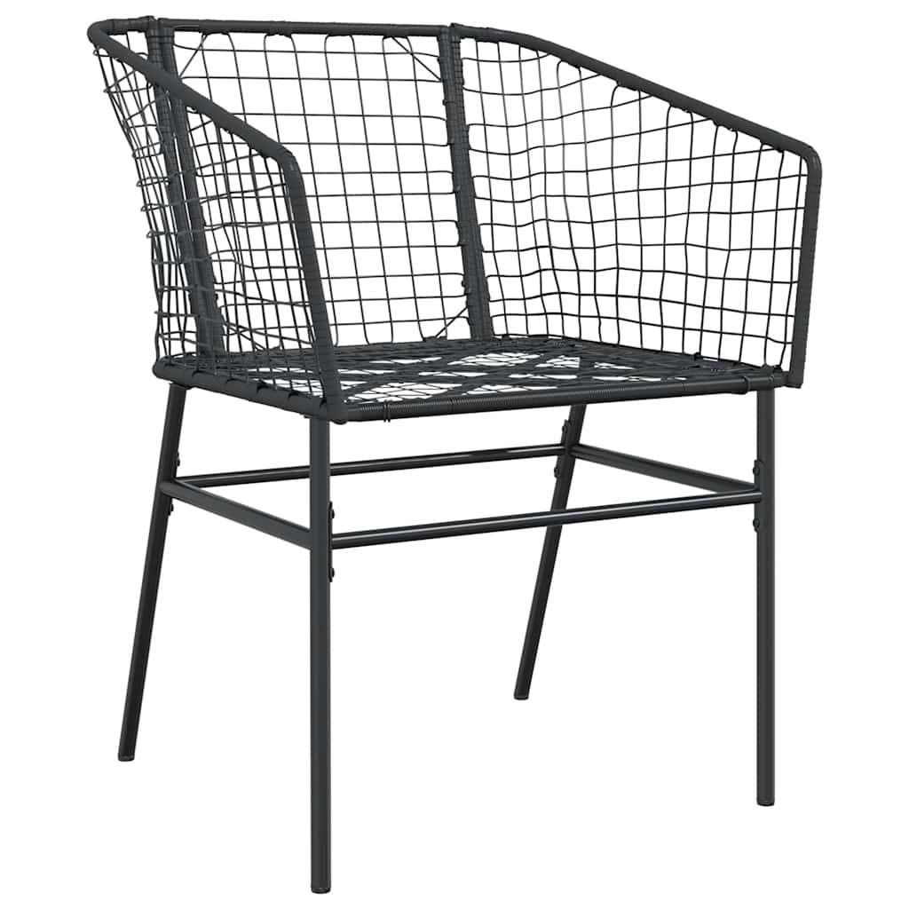 vidaXL 5-teiliges Garten-Esszimmerset aus schwarzem Polyrattanglas