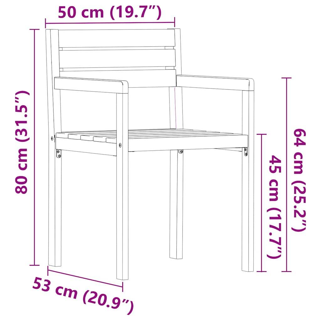 vidaXL Gartenstühle 4 Stk. 50x53x80 cm Massivholz Akazie