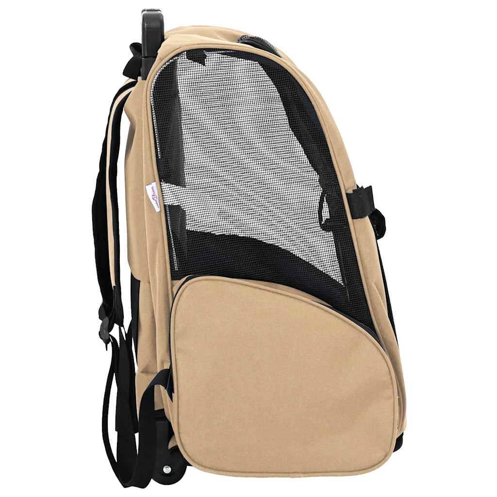 vidaXL Trolley für Haustiere 3-in-1 Sandfarbe 48x32x57 cm cm Oxford-Gewebe