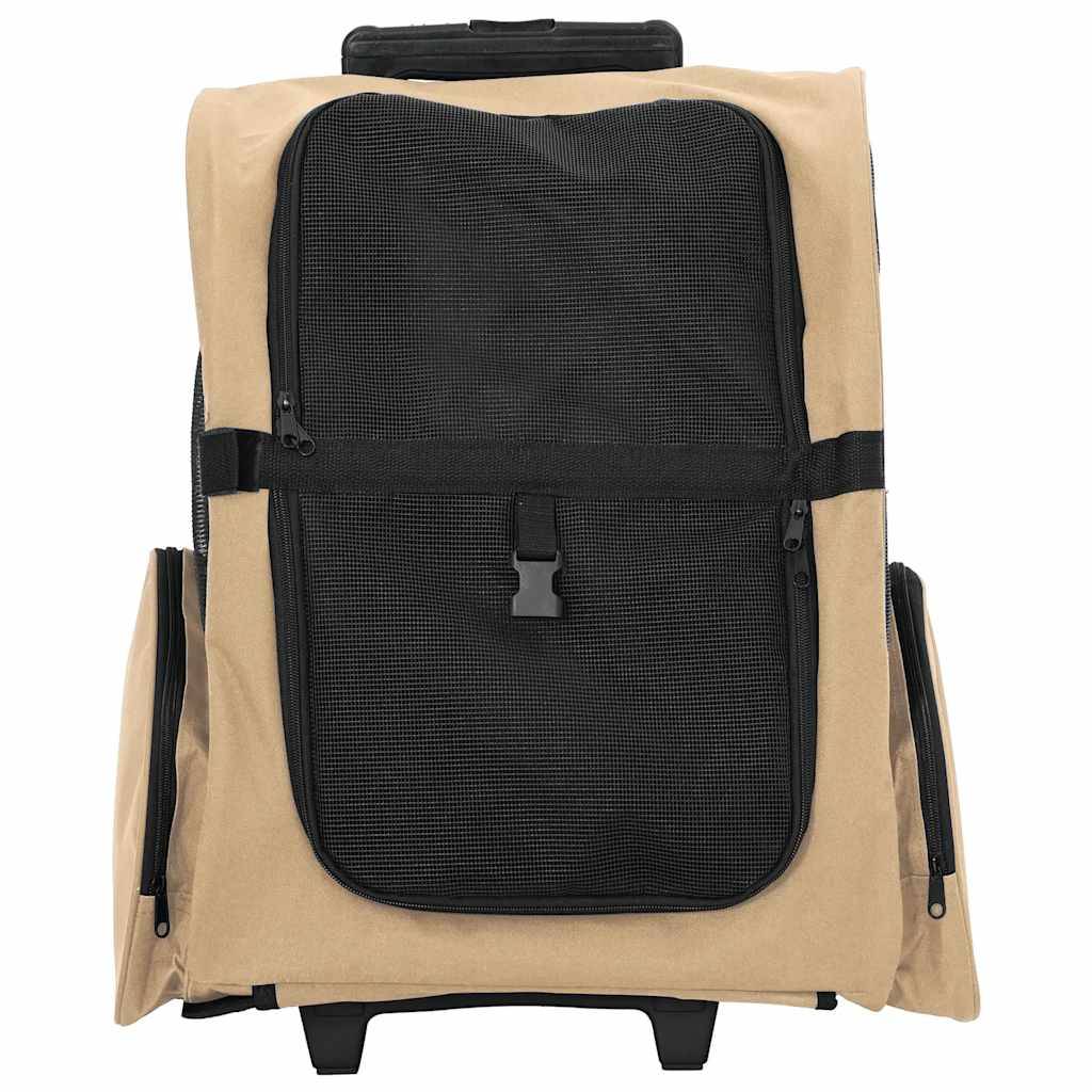 vidaXL Trolley für Haustiere 3-in-1 Sandfarbe 48x32x57 cm cm Oxford-Gewebe