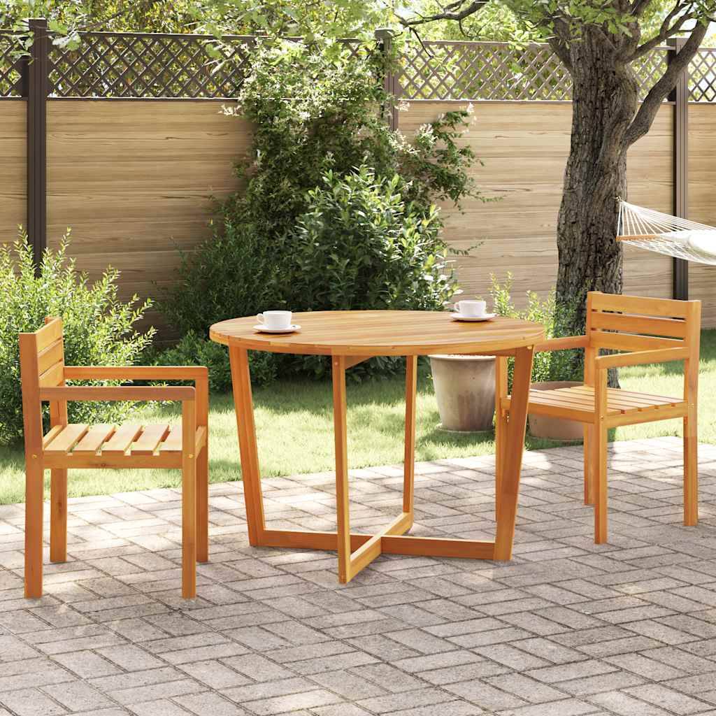 vidaXL Garten-Esstisch Rund Ø110x75 cm Massivholz Akazie