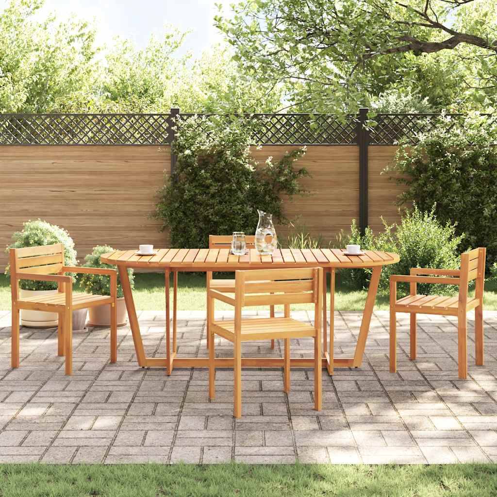 vidaXL Garten-Esstisch Oval 200x90x75 cm Massivholz Akazie