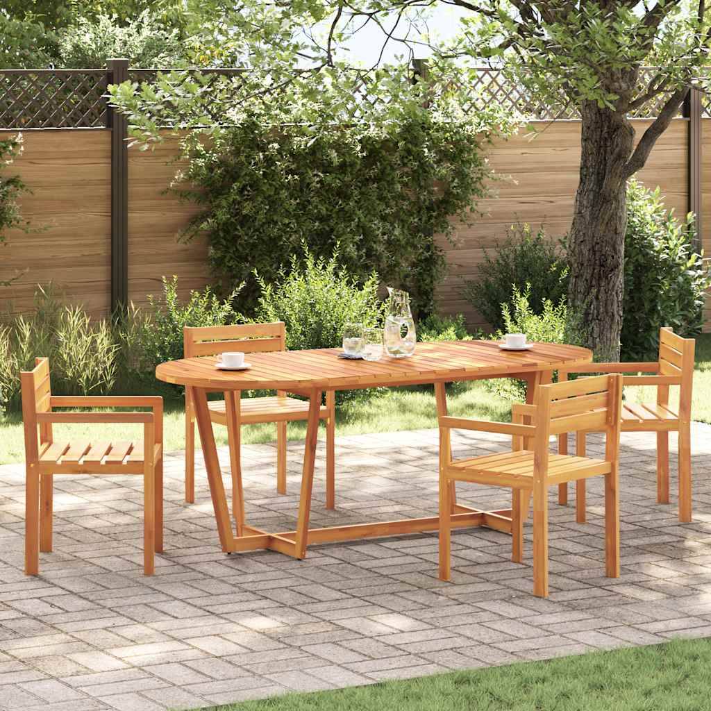 vidaXL Garten-Esstisch Oval 200x90x75 cm Massivholz Akazie