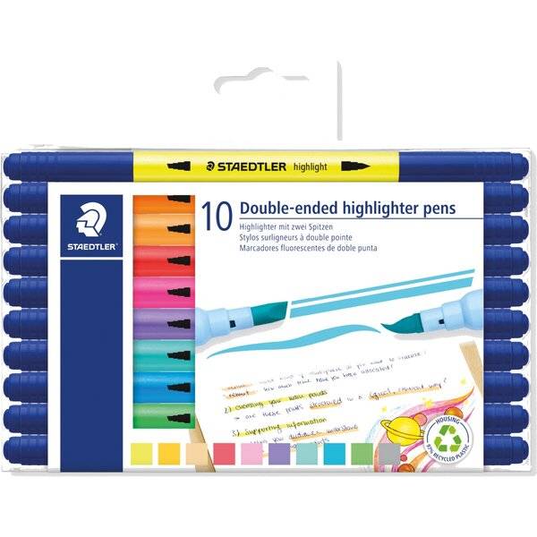 Textmarker Doppelfasermaler sortiert 10 Stück