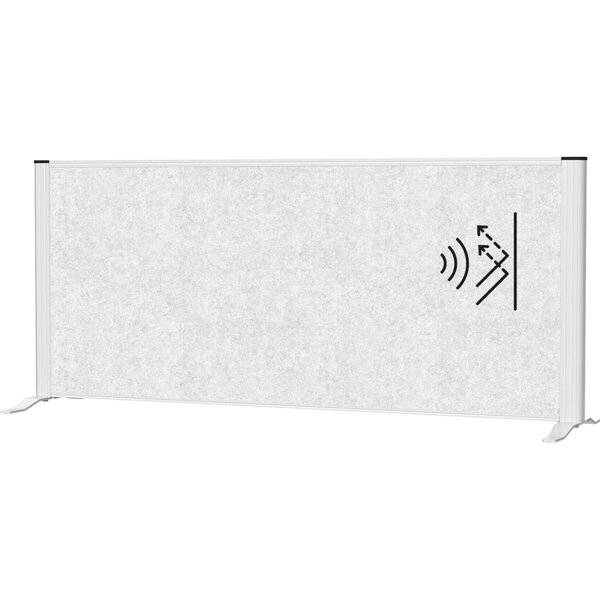 Sideboard-Trennwand MAULconnecto silber 120/52,75cm Akustik hellgrau Standfüße