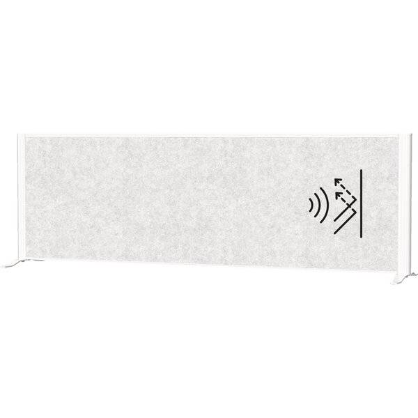 Sideboard-Trennwand MAULconnecto weiß 160/52,75cm Akustik hellgrau Standfüße