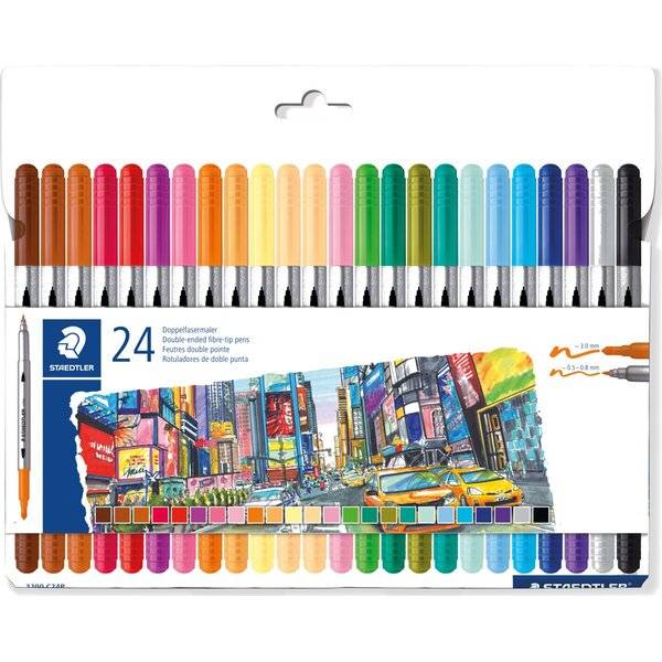 Doppelfasermaler sortiert 24 Stück