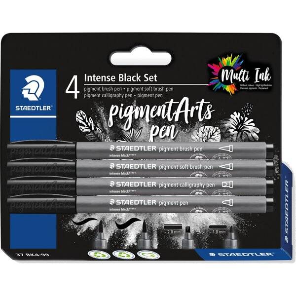 Pigment brush pe Intense Black Set 4 Stück