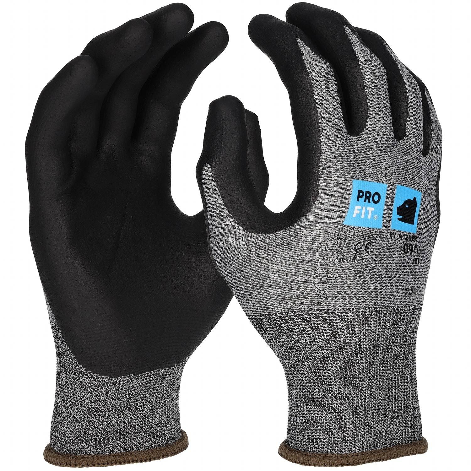 Profit 091/10 - Nitril Handschuhe, "Hit", Nitrilschaum, grau/schwarz
