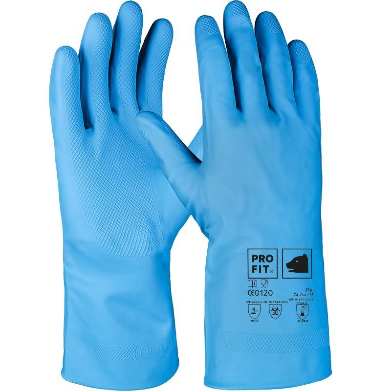 Profit 176/10 - Latex Haushaltshandschuhe, Standard-Qualität, 30 cm, blau