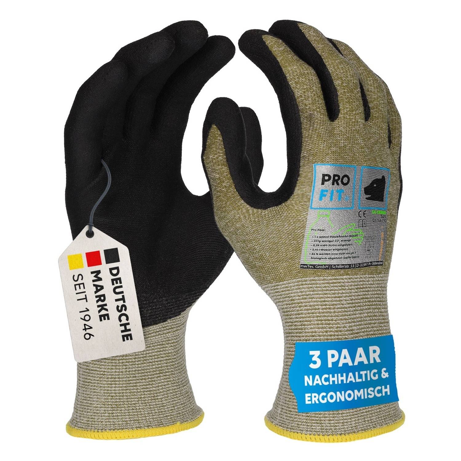 Profit 545/10 - Nitril Handschuhe "Go Green", Nitrilschaum, recycelter Liner