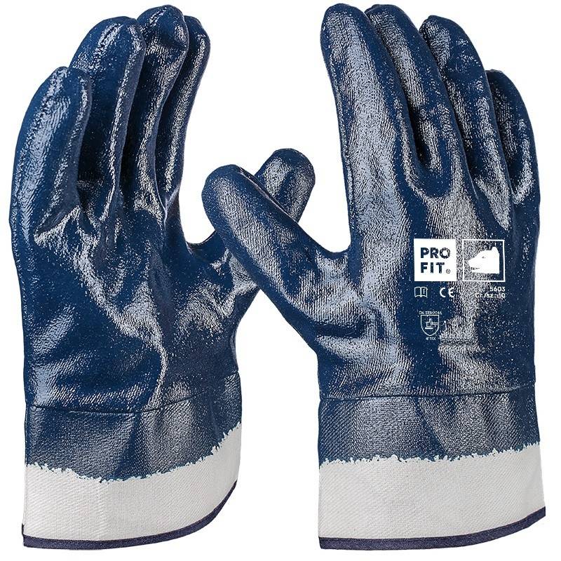 Profit 5604/10 - Nitril Handschuhe, "Mega dry", blau, vollgetaucht, Stulpe