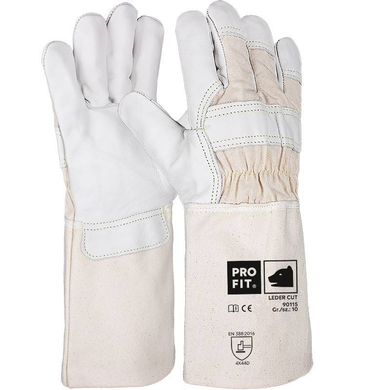 Profit 90115/10 - Rindvollleder Schnittschutzhandschuh, "See", Level D, 15cm Stulpe