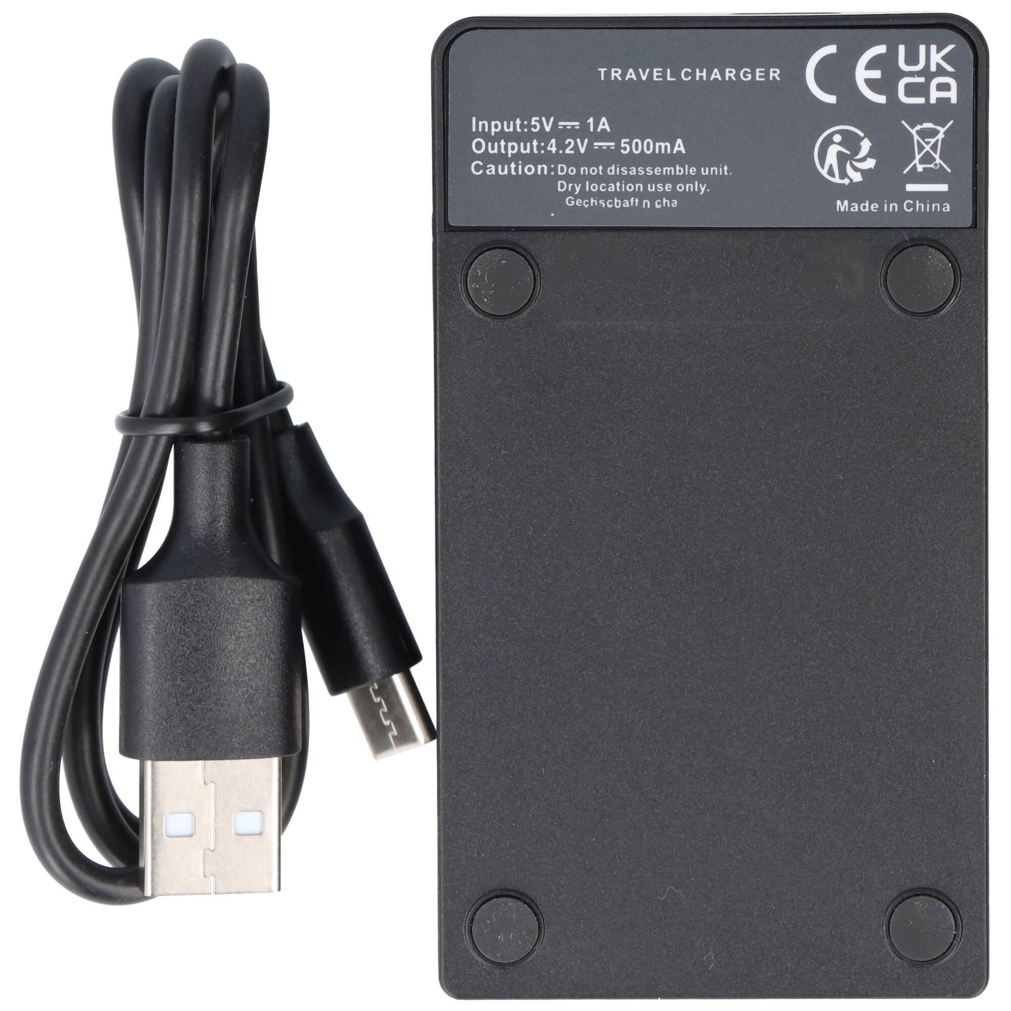 USB-Ladegerät passend für Fuji NP-40, NP-95, F30, Z3, Z60, SLB-1037, Micro-USB Ladekabel