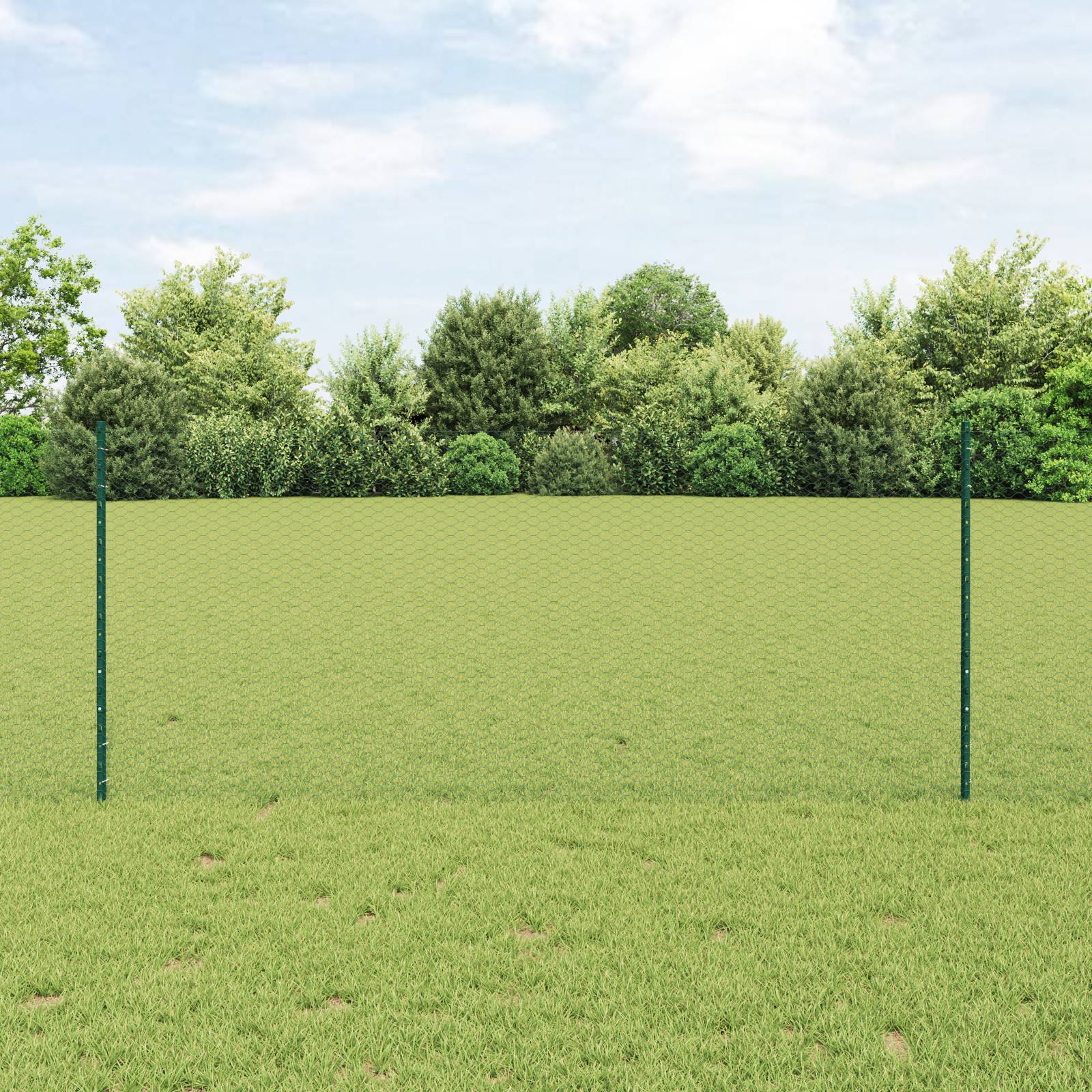 vidaXL Zaunpfosten 11 Stk U-Profil Grün 100 cm Stahl