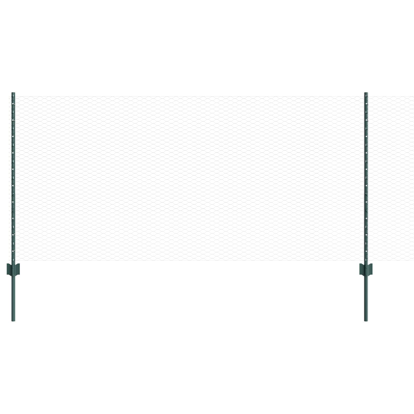 vidaXL Zaunpfosten 11 Stk U-Profil Grün 100 cm Stahl
