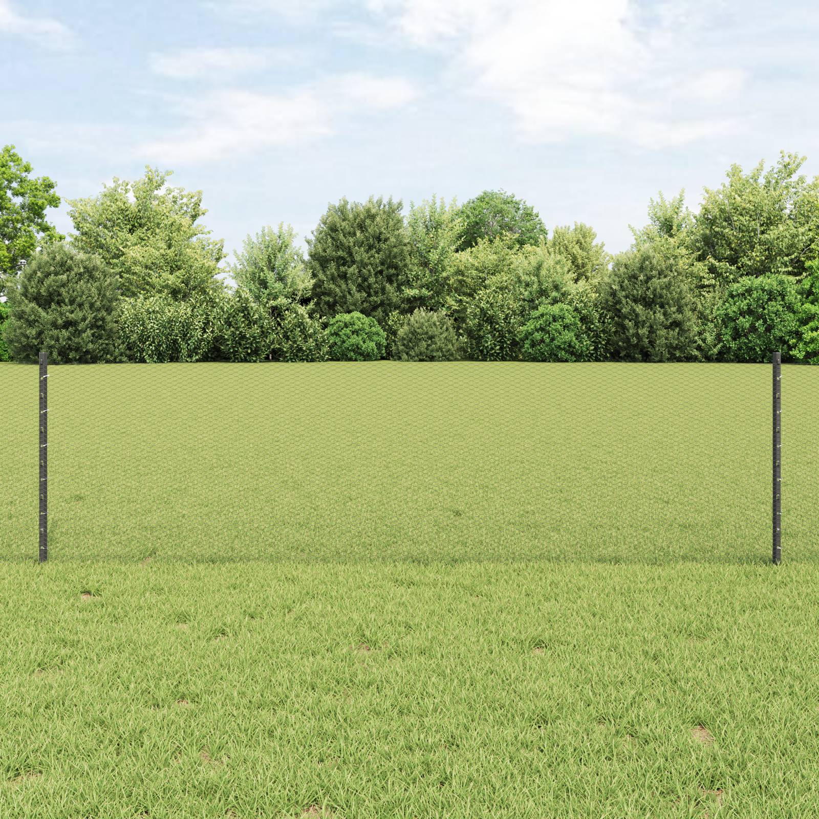 vidaXL Zaunpfosten 11 Stk U-Channel Grau 60 cm Stahl