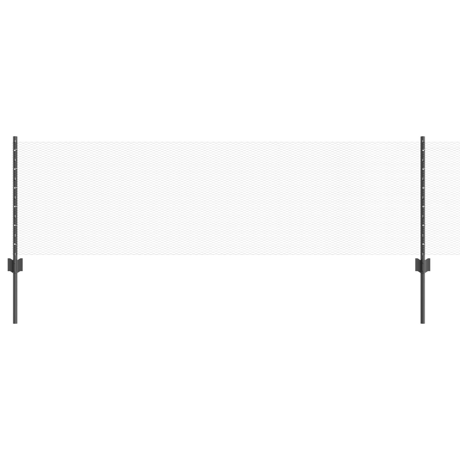 vidaXL Zaunpfosten 11 Stück U-Kanal Grau 60 cm Stahl