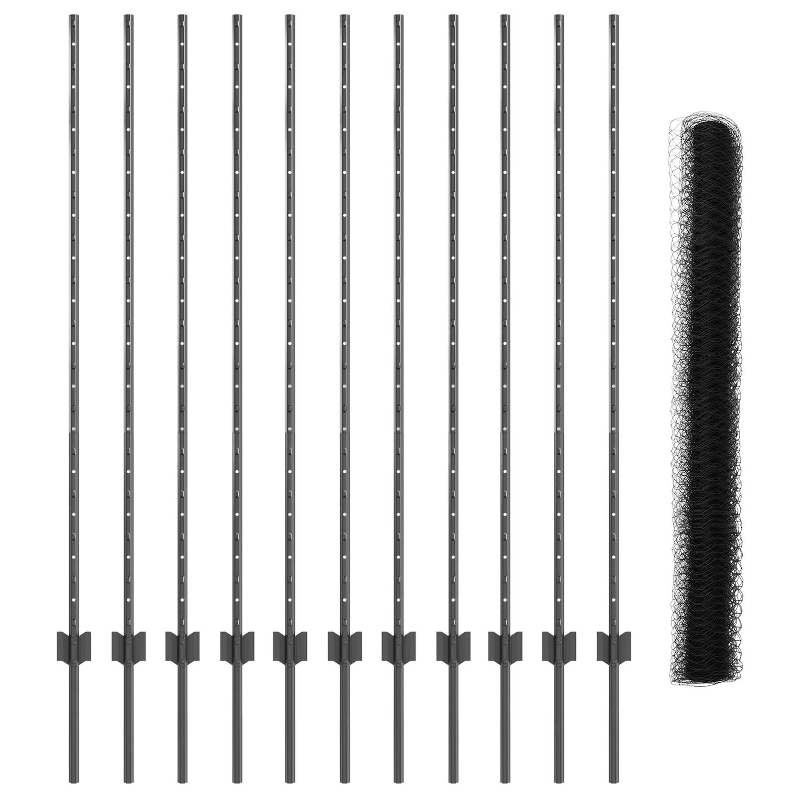 vidaXL Zaunpfosten 22 Stück U-Channel Grau 140 cm Stahl