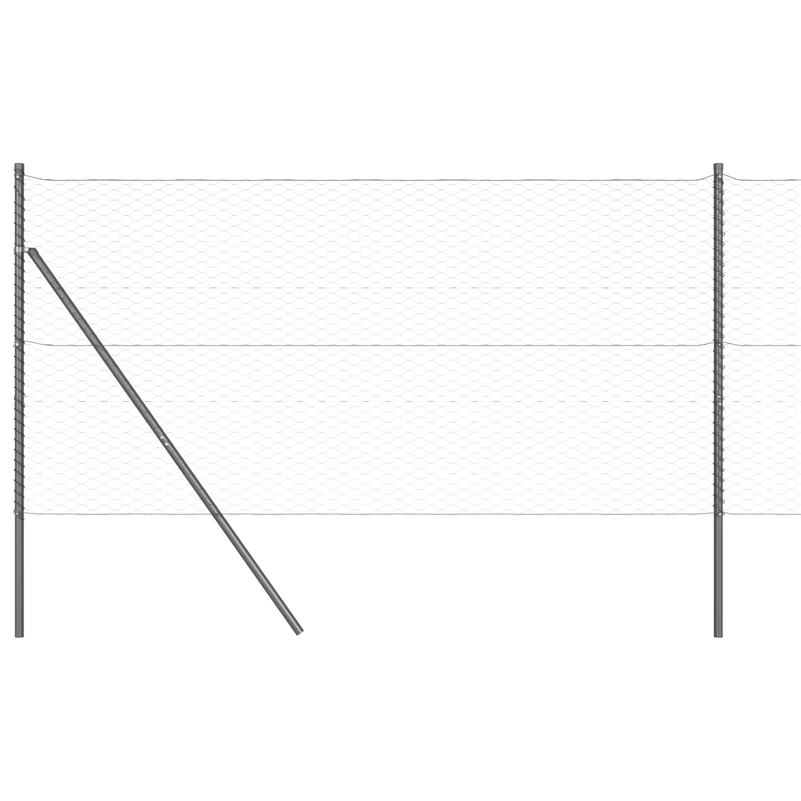 vidaXL Hexagonzaun Grau 1,4x25 m Stahl