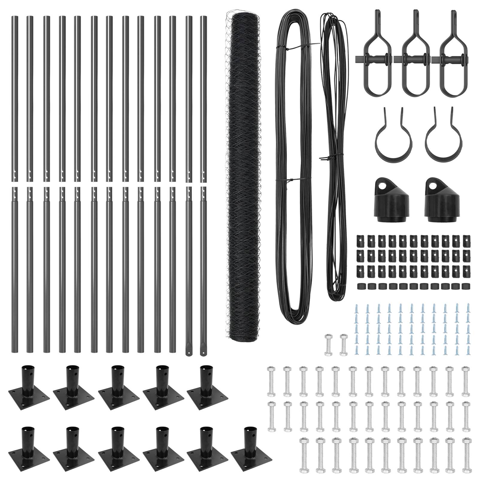 vidaXL Zaunset Set aus 2 Grau Stahl 25 x 1,5 m Langlebig Zaunset