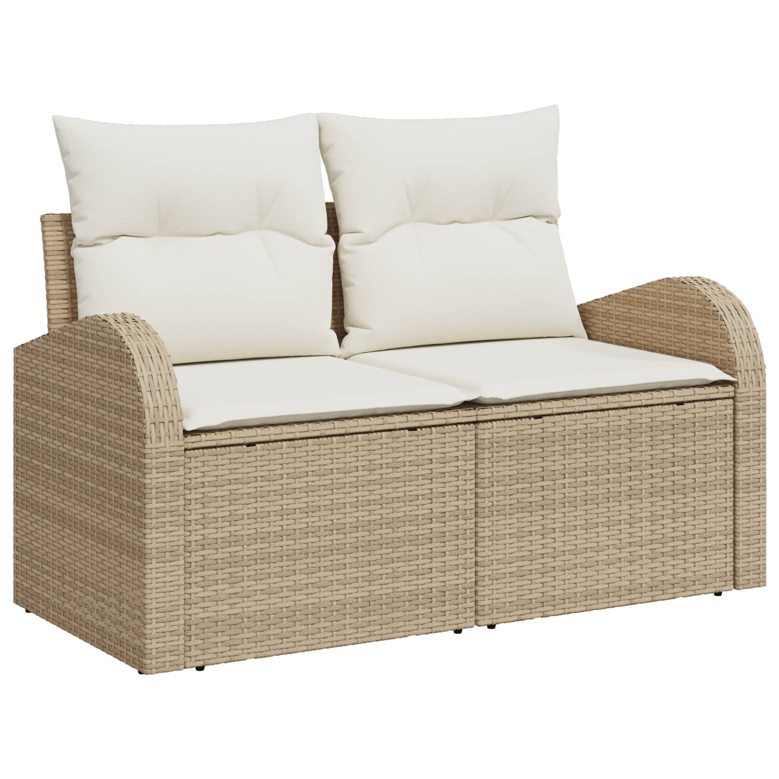 vidaXL 10-teiliges Garten-Sofa-Set mit Kissen in beigem Poly-Rattan