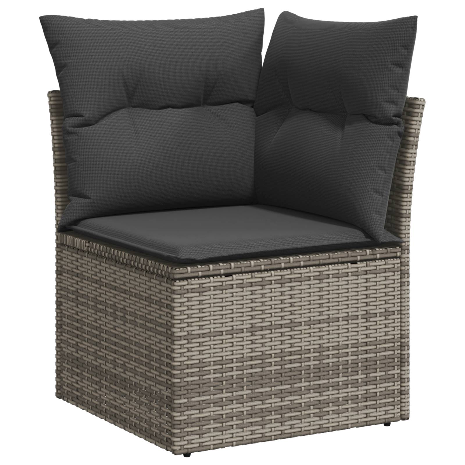vidaXL 12-teiliges Garten Sofa Set mit Kissen Grau Poly Rattan Akazie