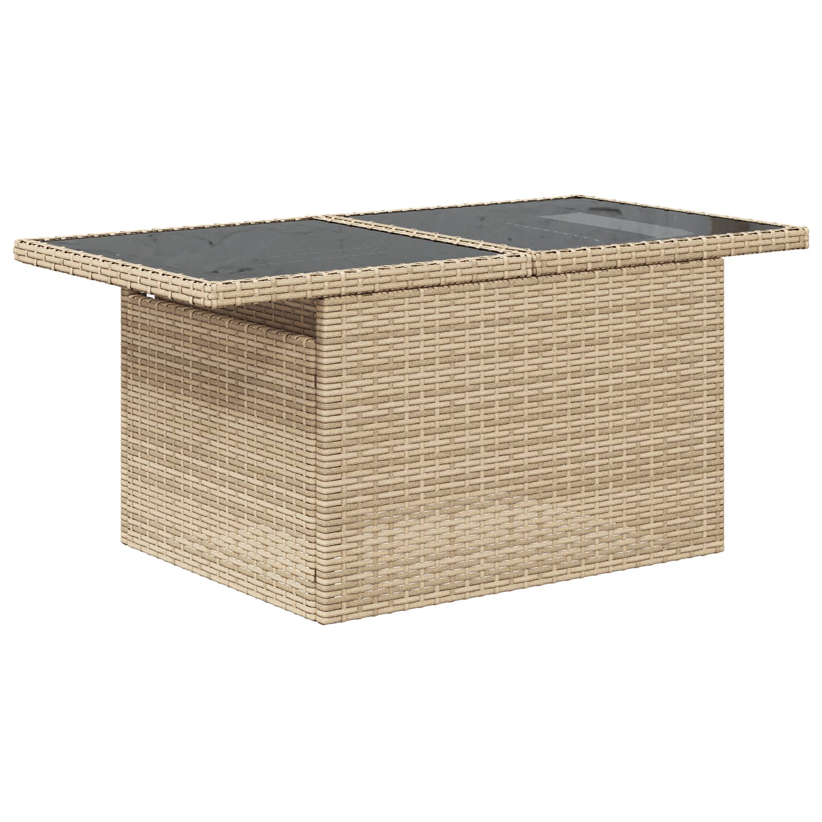 vidaXL 7-teiliges Garten-Sofa-Set mit Kissen Beige Poly-Rattan