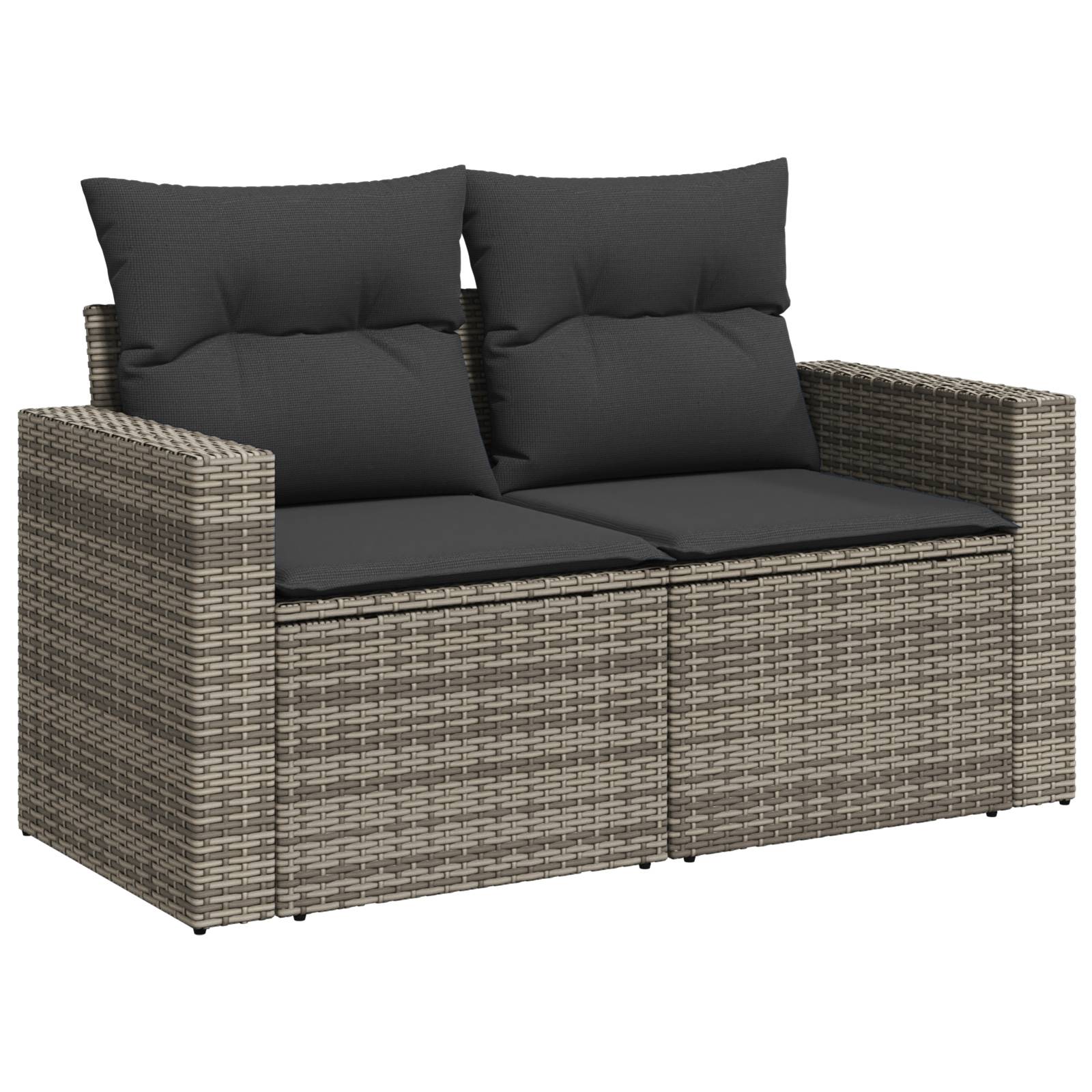 vidaXL 12-teiliges Garten Sofa Set mit Kissen Grau Poly Rattan Akazie