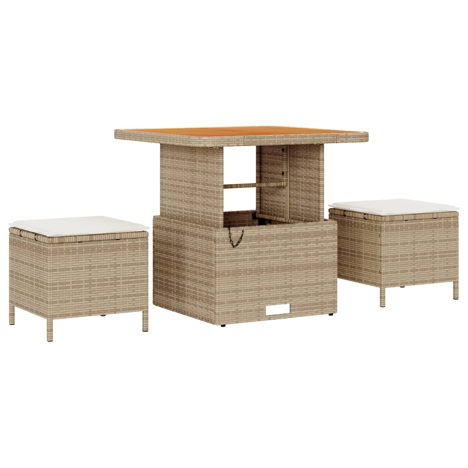 vidaXL 9-teiliges Garten Sofa Set mit Kissen Beige Poly Rattan Akazie