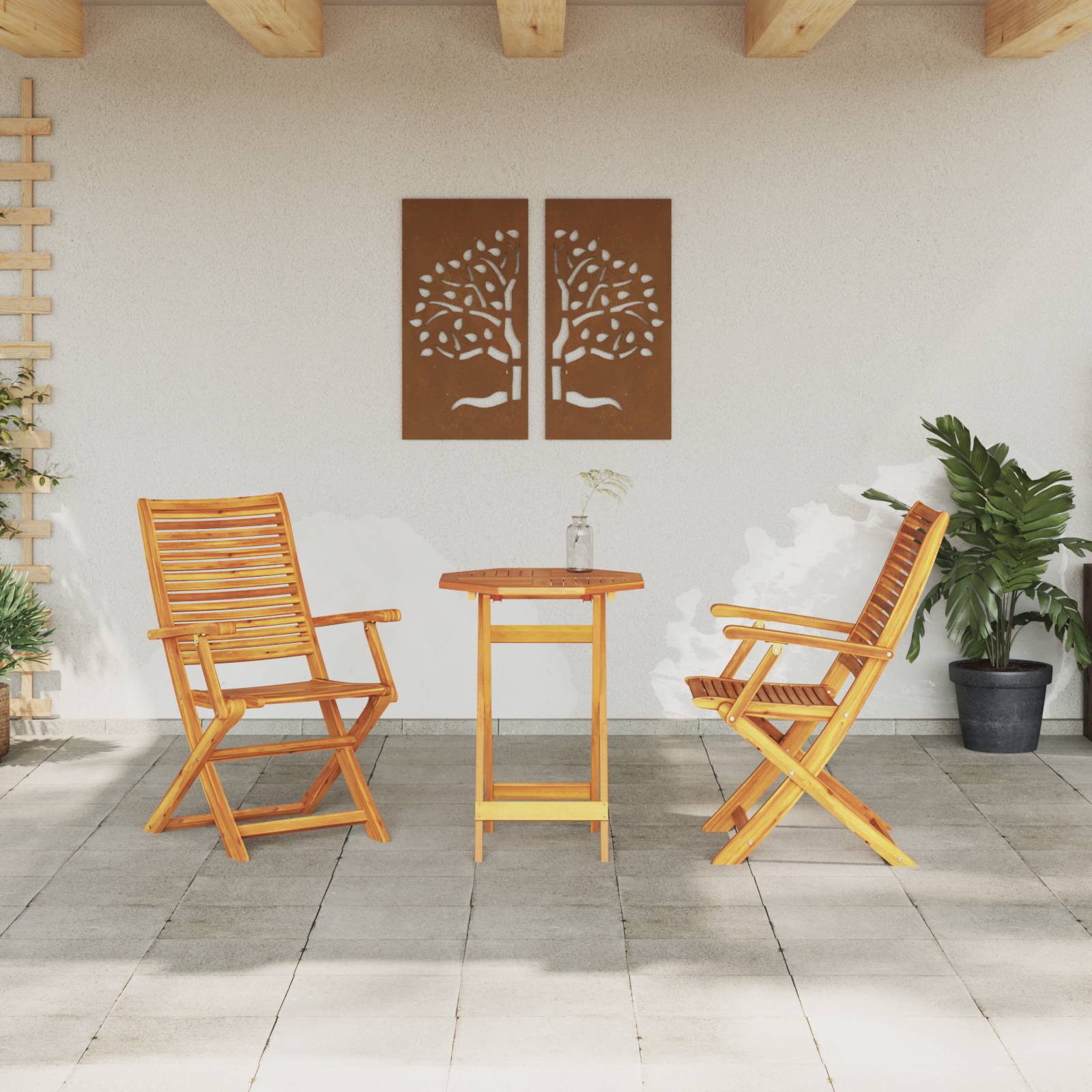 vidaXL 3-tlg. Bistro-Set Klappbar Massivholz Akazie
