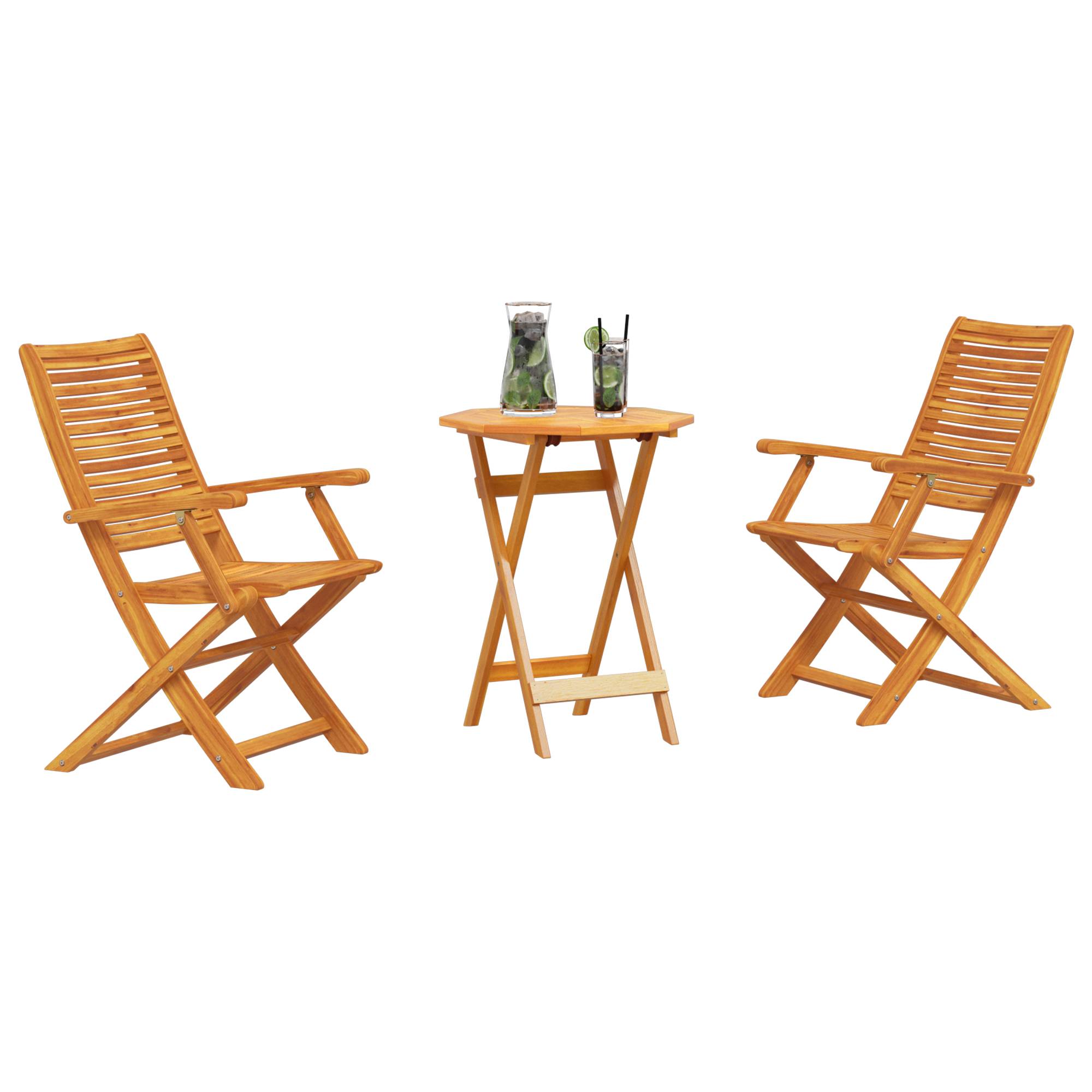 vidaXL 3-tlg. Bistro-Set Klappbar Massivholz Akazie