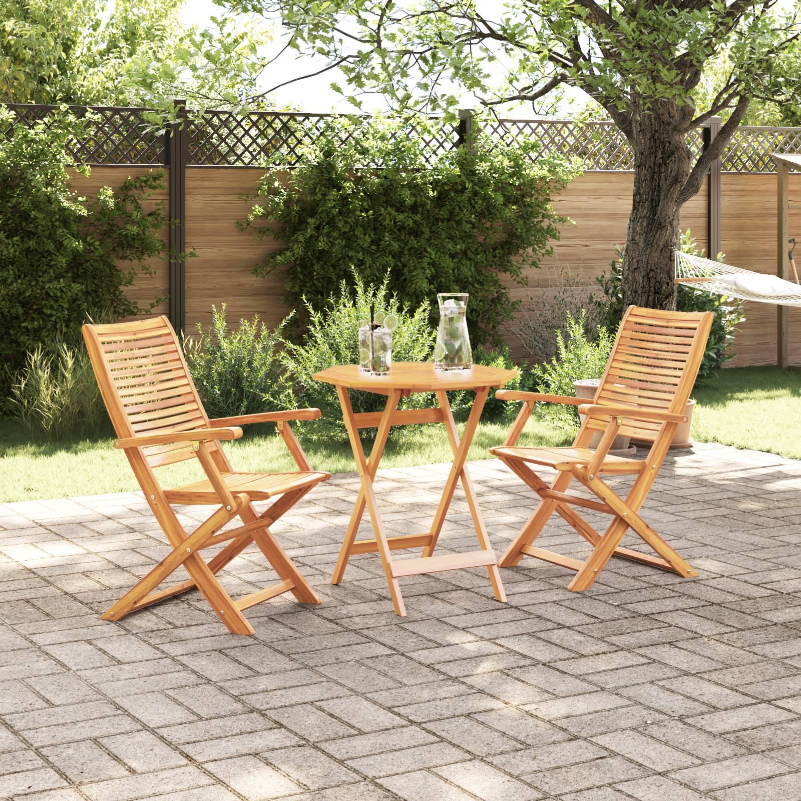 vidaXL 3-tlg. Bistro-Set Klappbar Massivholz Akazie