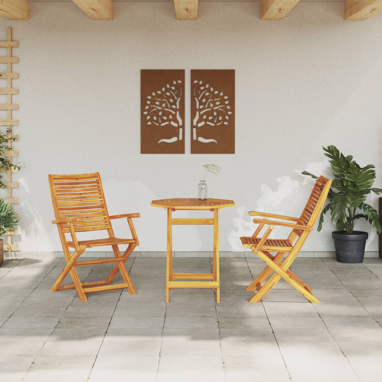 vidaXL 3-tlg. Bistro-Set Klappbar Massivholz Akazie