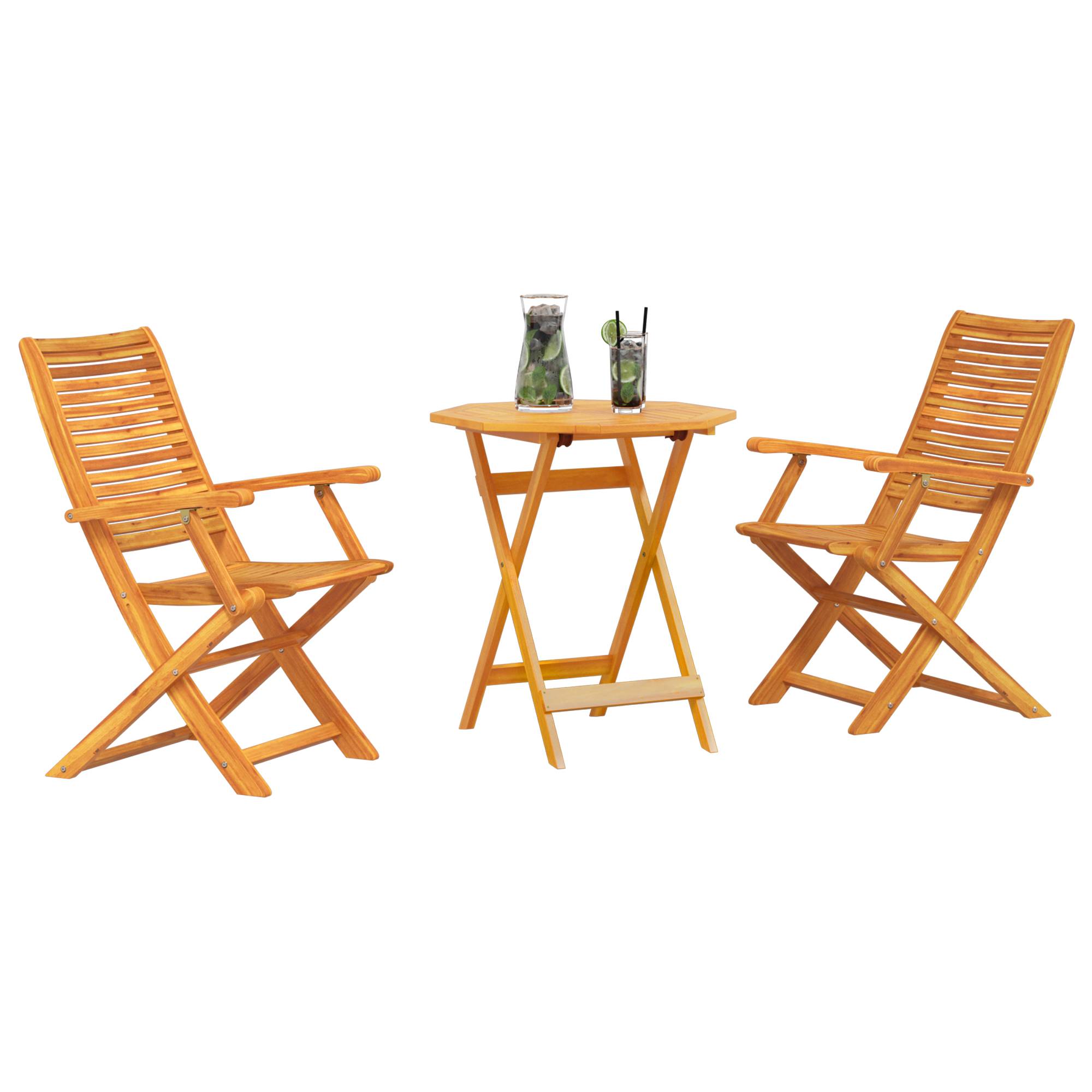 vidaXL 3-tlg. Bistro-Set Klappbar Massivholz Akazie