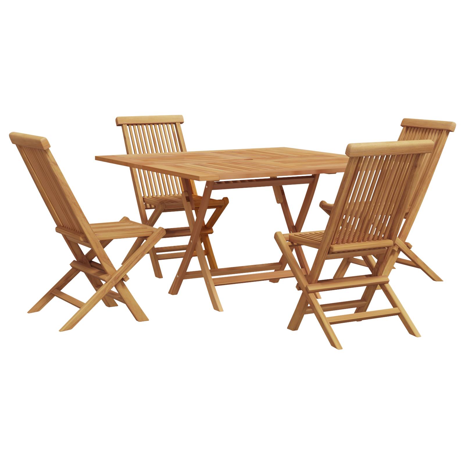 vidaXL 5-teiliges Garten Esszimmer Set aus massivem Teakholz
