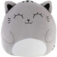 I-TOTAL ® Dekokissen für Kinder/Wohnzimmer Flauschiges Stoffkissen graue Katze I-TOTAL ® Dekokissen für Kinder/Wohnzimmer Flauschiges Stoffkissen graue Katze