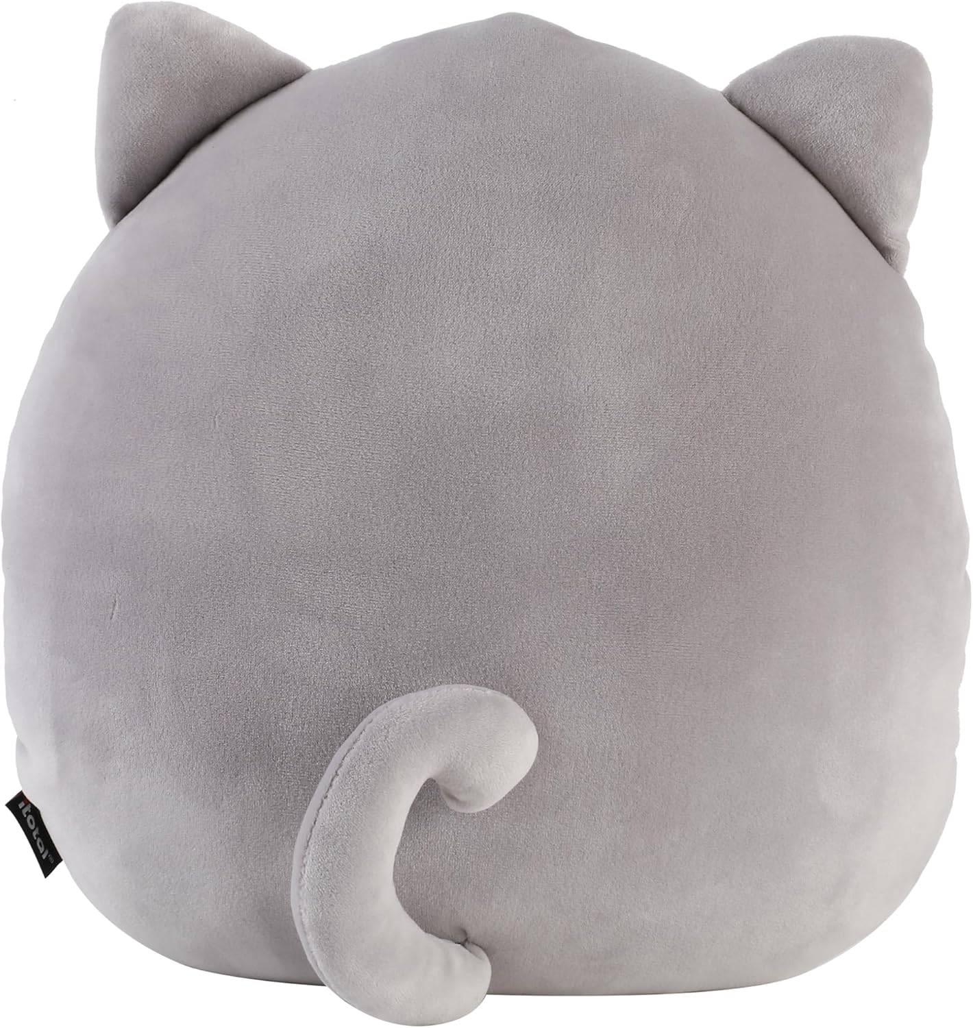 I-TOTAL ® Dekokissen für Kinder/Wohnzimmer Flauschiges Stoffkissen graue Katze