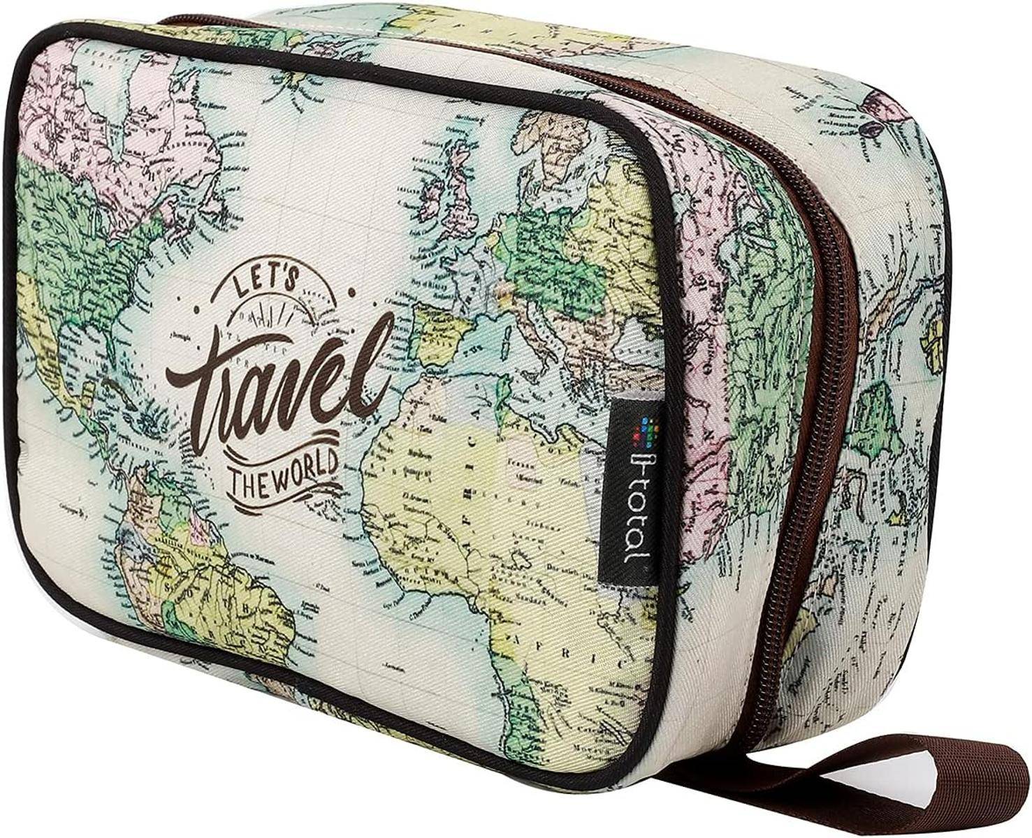 I-TOTAL® Kosmetiktasche Reisetasche Damen Herren wasserdicht Haken alte Karte