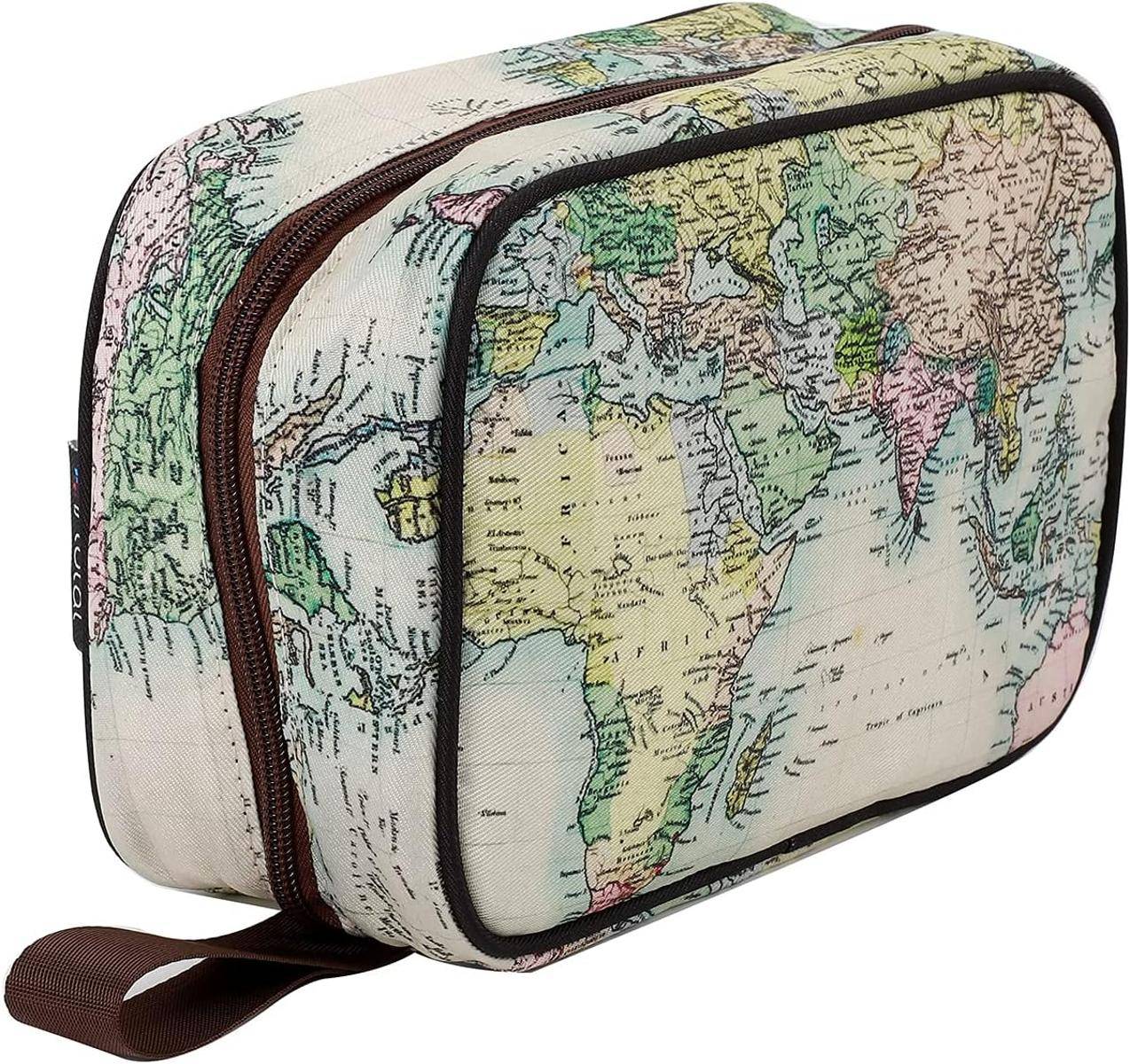 I-TOTAL® Kosmetiktasche Reisetasche Damen Herren wasserdicht Haken alte Karte