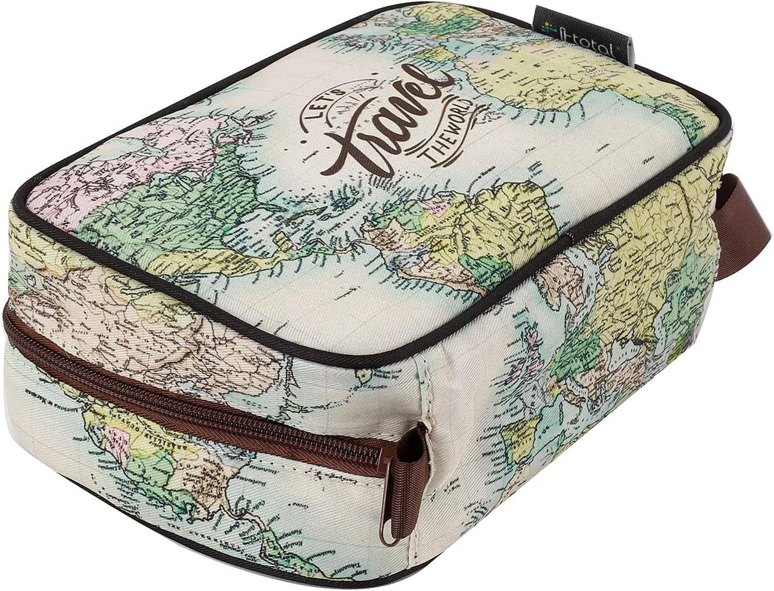 I-TOTAL® Kosmetiktasche Reisetasche Damen Herren wasserdicht Haken alte Karte