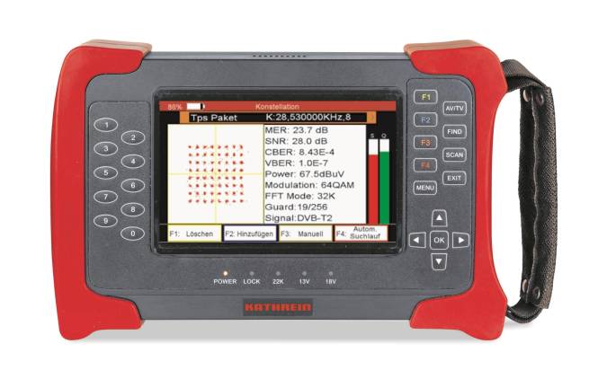 KATH Kombi-Messgerät MSK 20 DVB-S/-S2/-T/-T2/-C,h.265/HEVC,5Zoll Install.Baumaterial Antennen