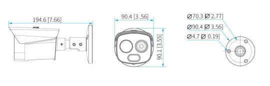Dahua - TPC-BF1241-B10F12-DW-S8 - Thermal - Bullet, - 4MP/12mm fix Objektiv - Thermal: 256x192 /10mm fix Objektiv / Spe