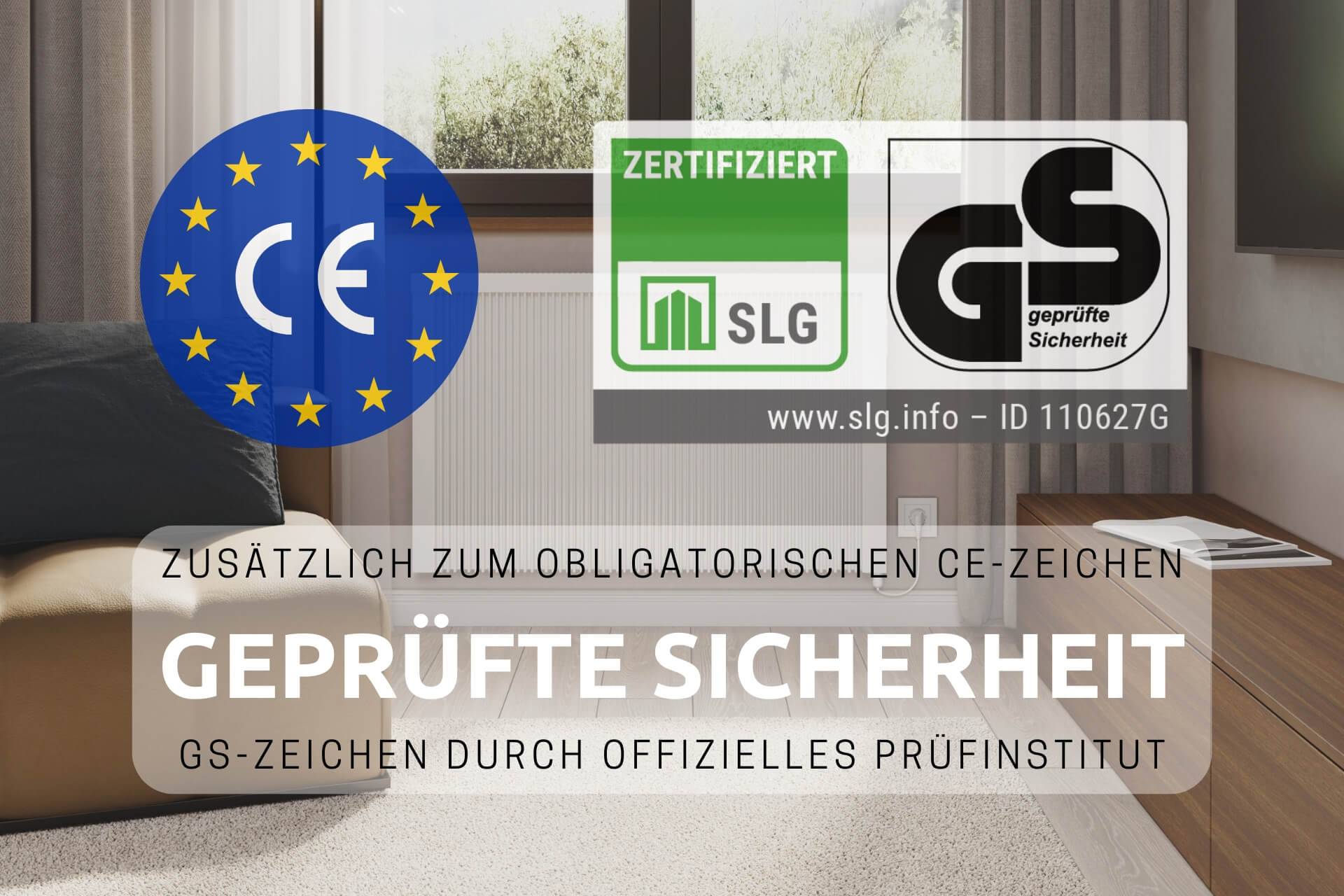 Elektroheizung areo smart base GS niedrige Flächenspeicherheizung 1600 Watt - geprüfte Sicherheit - digitales Thermostat mit LCD-Display von eVARMO