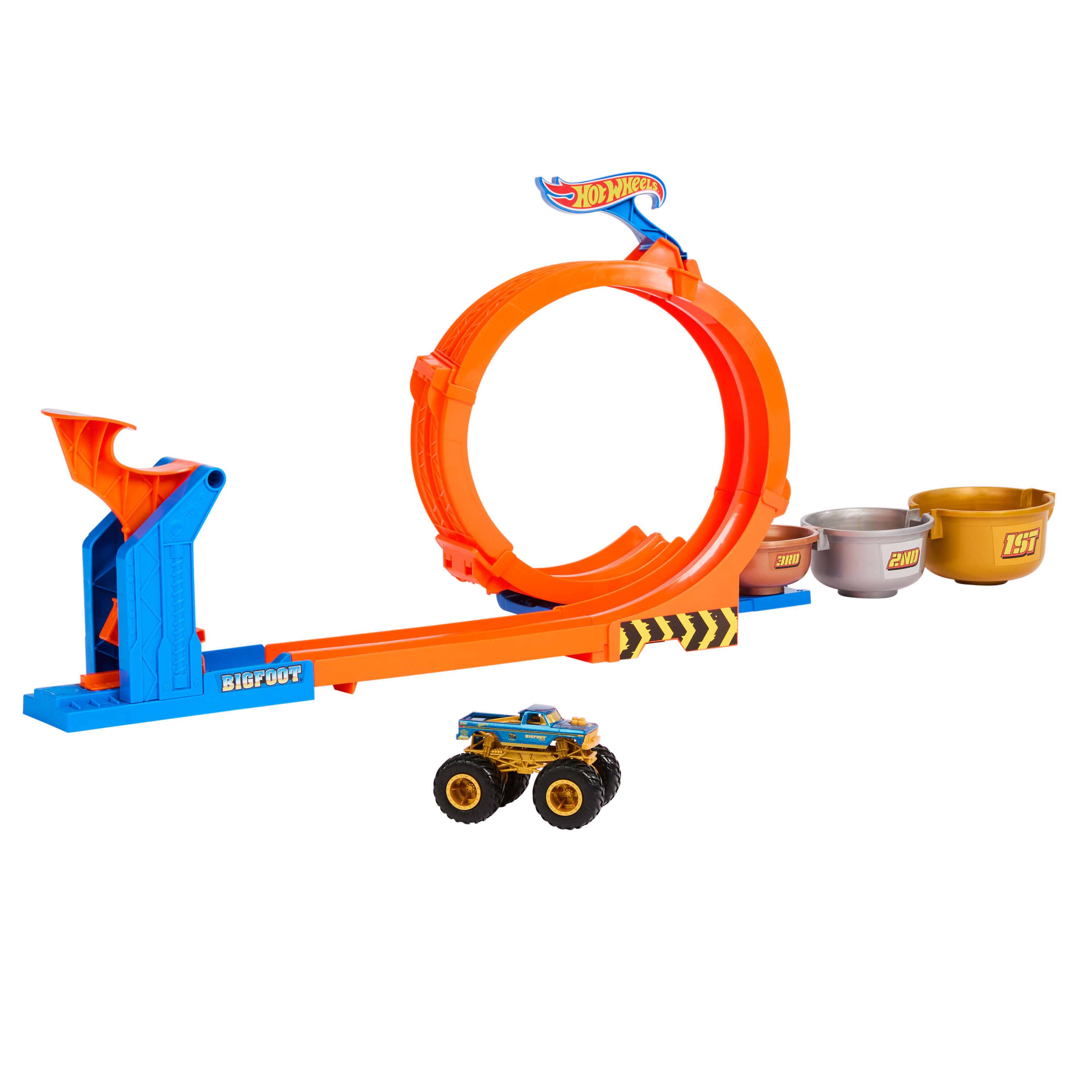 Mattel JBX64 - Hot Wheels Monster Trucks 2-in-1 Loop & Flip Challenge