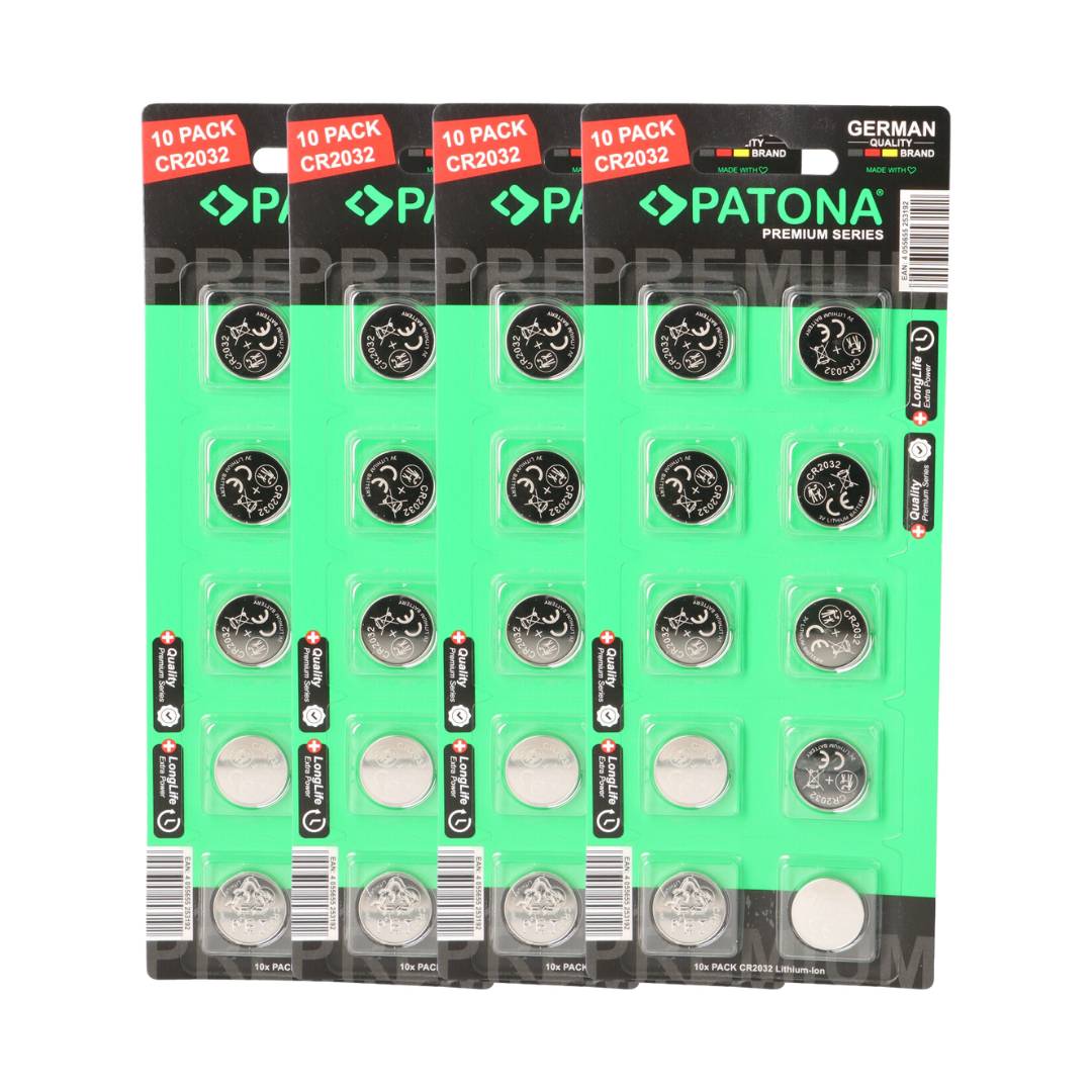 PATONA Premium 40x CR2032 Batterien (4x10er) Pack 3V Lithium