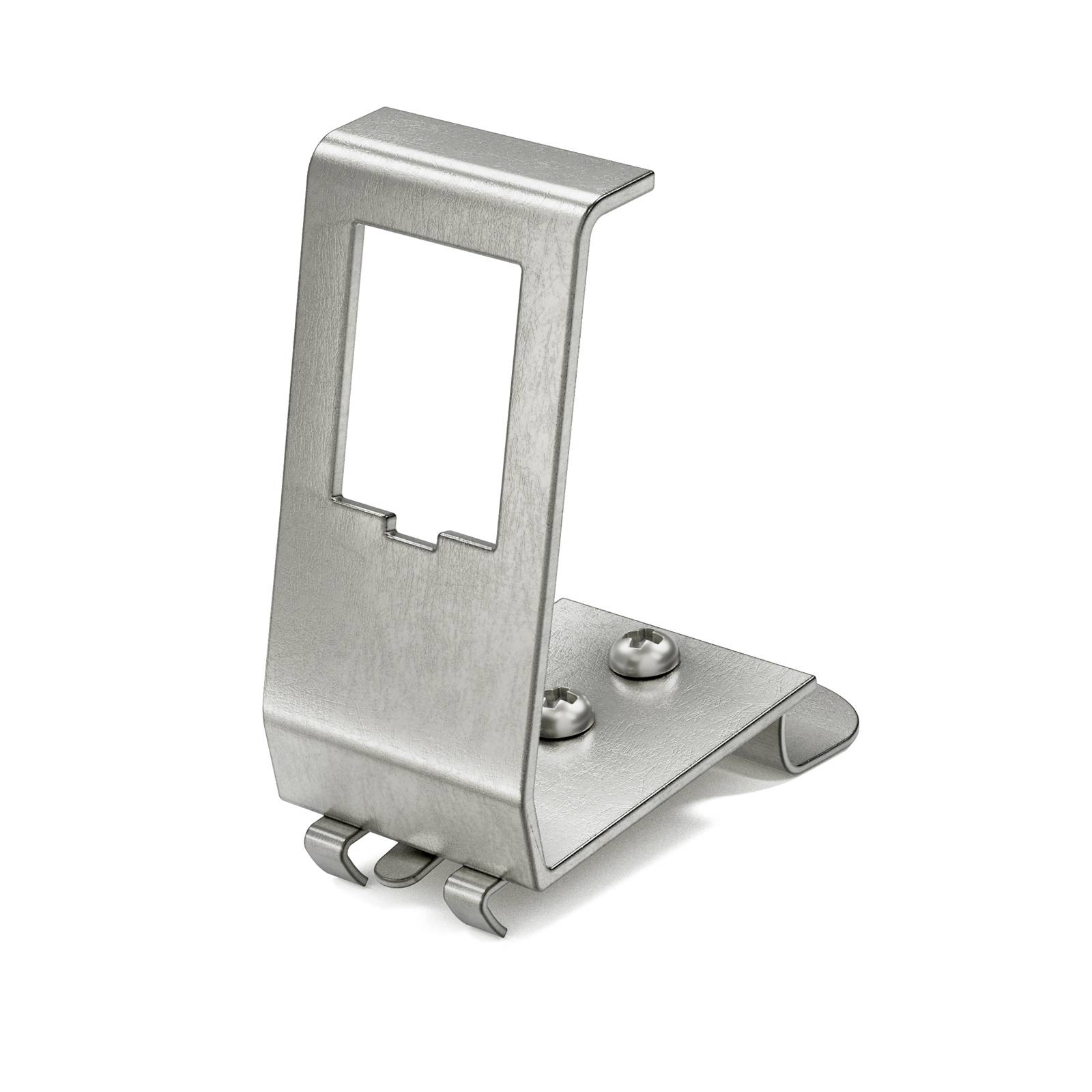 hb-digital Hutschienenadapter für 1 Keystone Modul aus Edelstahl für 35mm DIN-Schienen