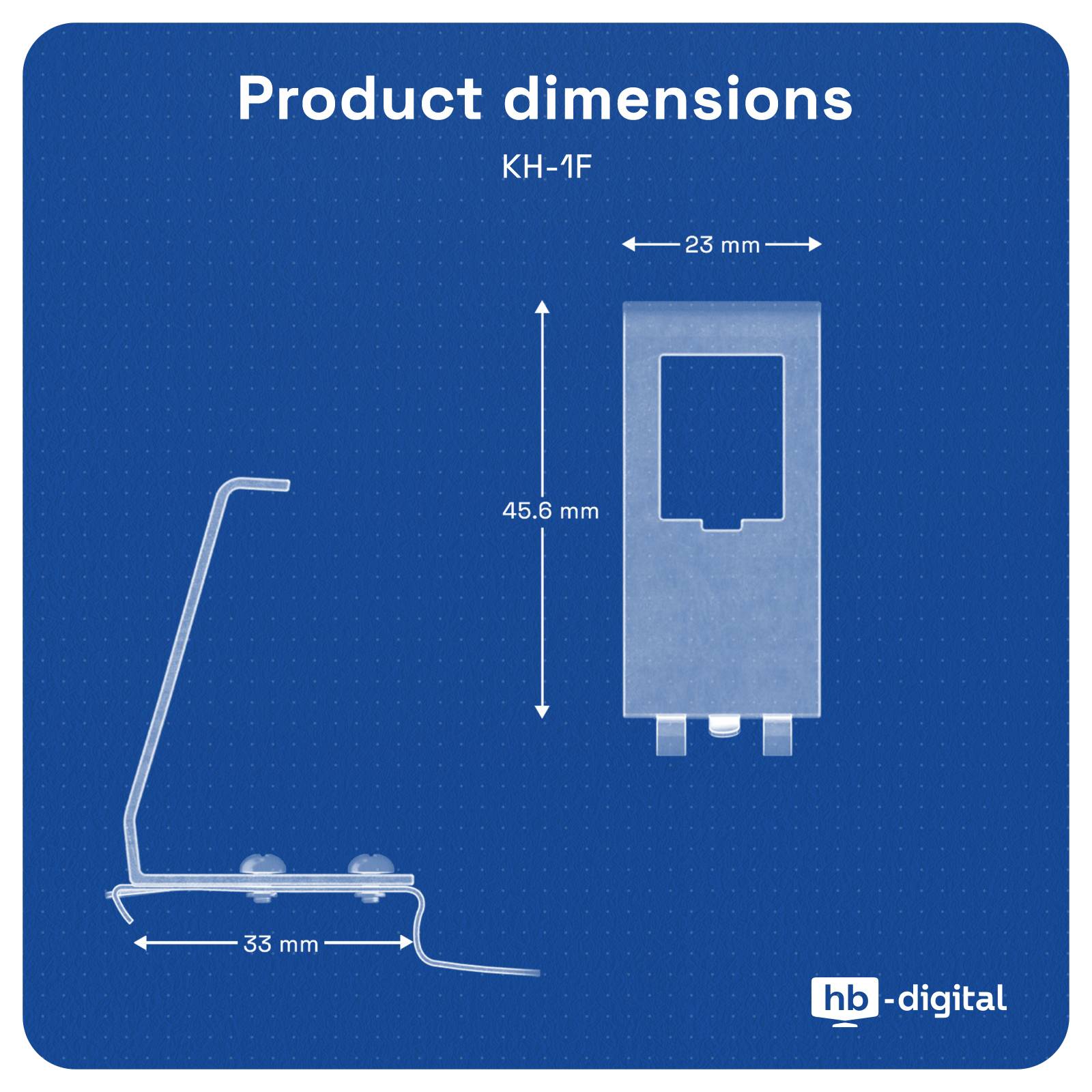 hb-digital Hutschienenadapter für 1 Keystone Modul aus Edelstahl für 35mm DIN-Schienen